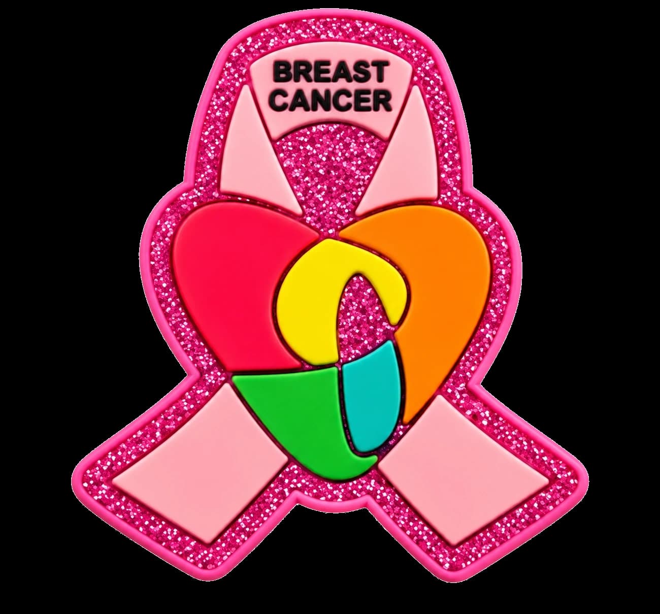 Pink Ribbon Breast Cancer Awareness Silicone Badge