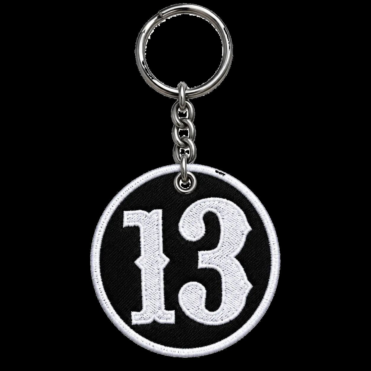 Lucky Number 13 Round Merrowed Key Fob