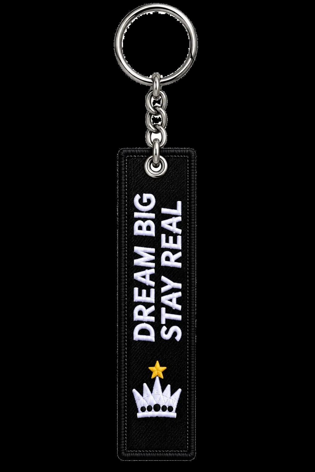 Dream Big Stay Real Crown 4-Link Chain Fob