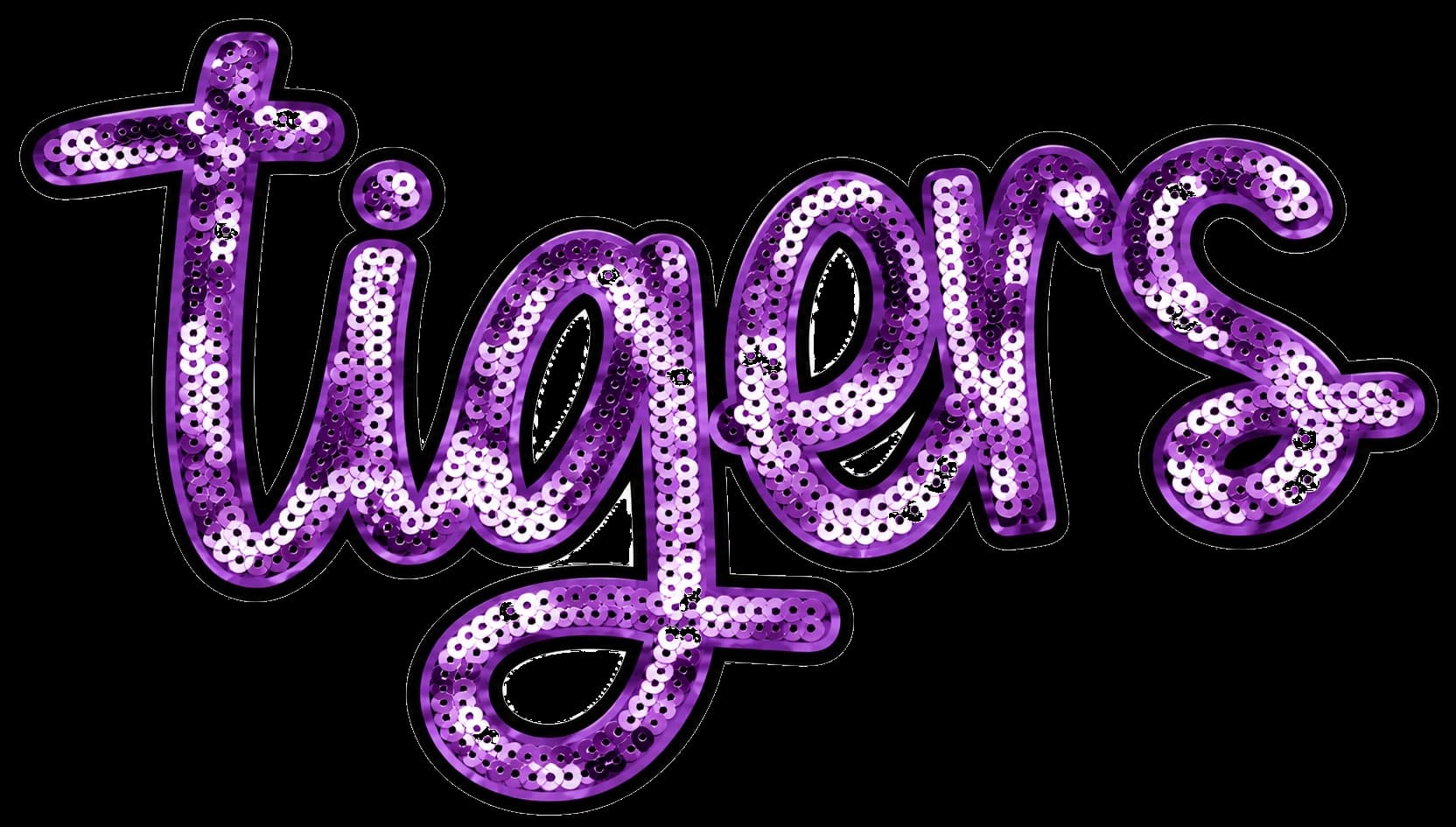 Tigers Lavender Purple Shimmer Sequin Emblem