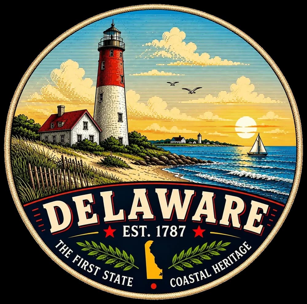 Photographic Delaware coastal lighthouse full-color sublimated patch