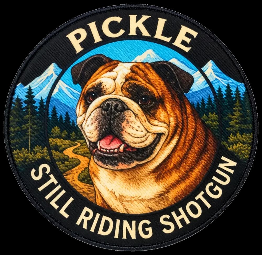 Custom sublimated character patch with merrowed border
